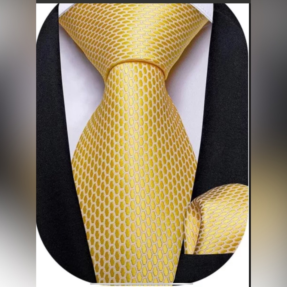 DiBanGu Solid Tie Men's Silk Tie Handkerchief Woven Necktie & Pocket Square NEW